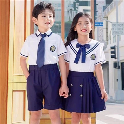 Bolalar uchun moda maktab kiyimlari to'plami + Tie + Shorts / yubka